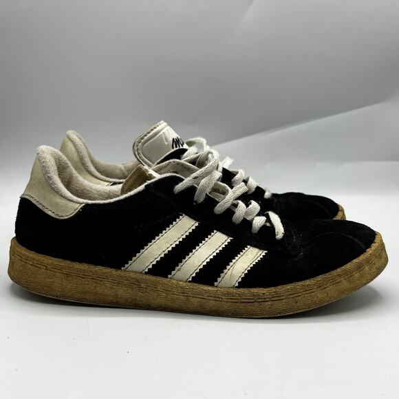 VTG Adidas Gazelle Shoes Mens 6.5 Black White Mac Gregor USA Made Season F3 - Picture 1 of 16